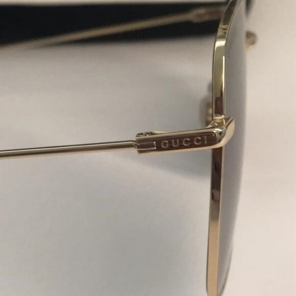 New Authentic Gucci GG1031S 001 Gold Square Sunglasses Grey Gradient Lenses - Picture 9 of 12